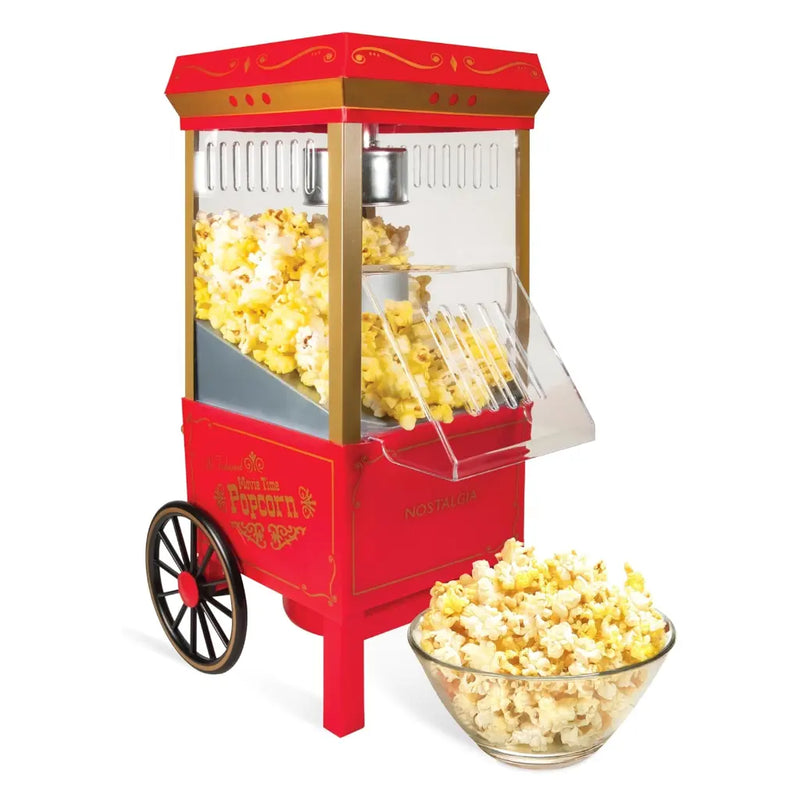 Air pop popcorn machine with a bowl of popcorn.