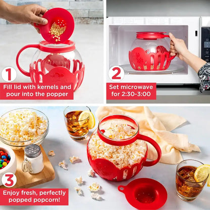 Step-by-step guide on how to use a microwave popcorn popper.