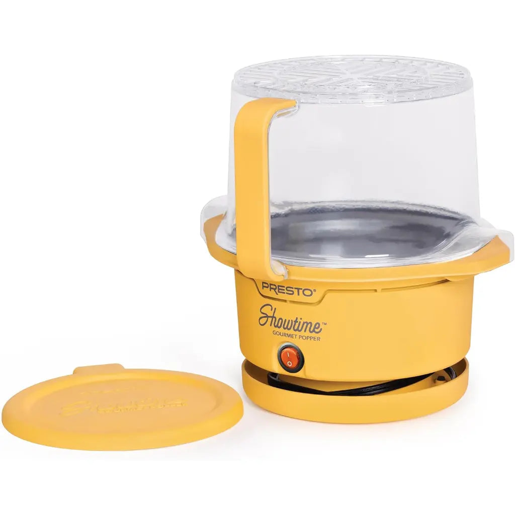 Oil popcorn popper with clear container.
