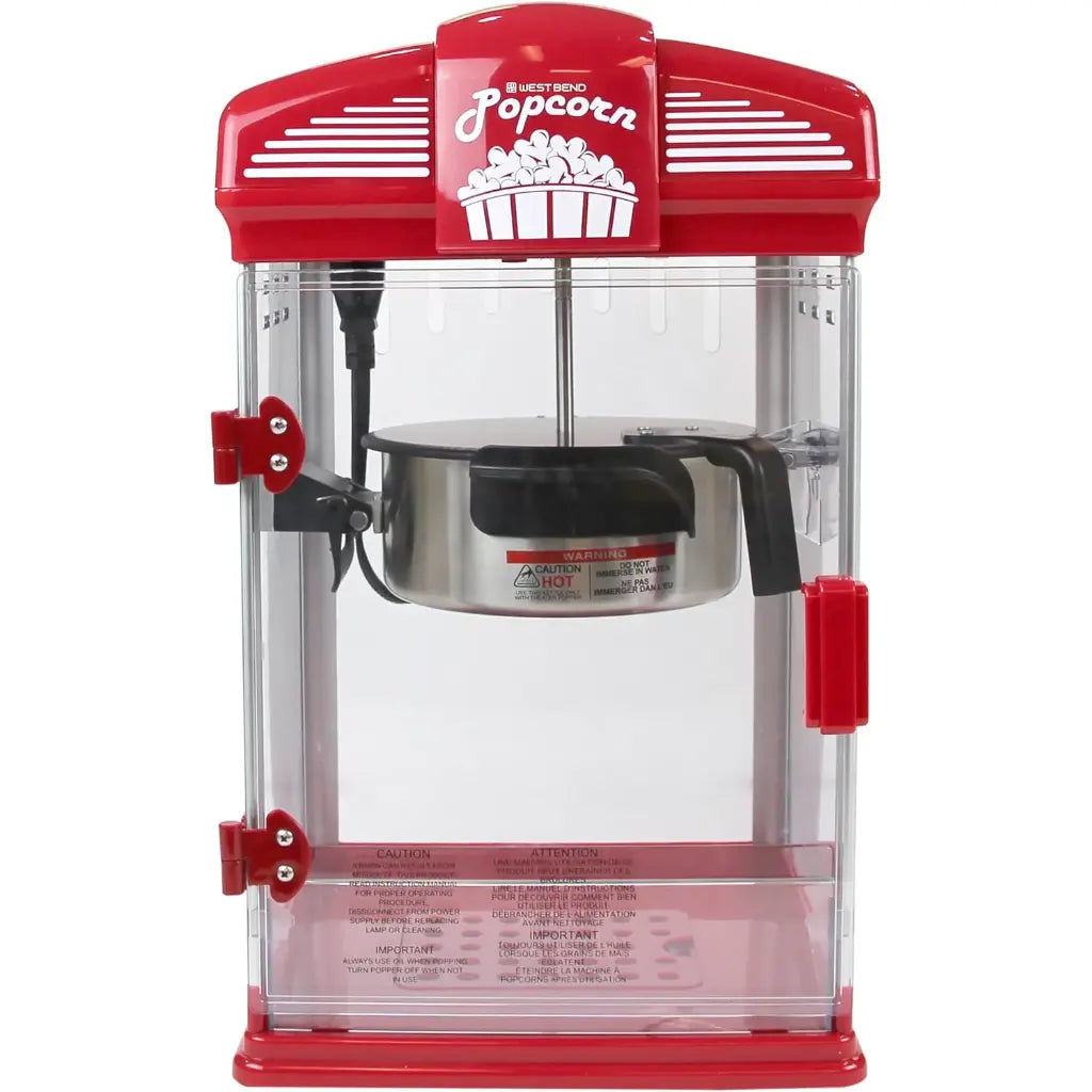 Popcorn popper machine front view.